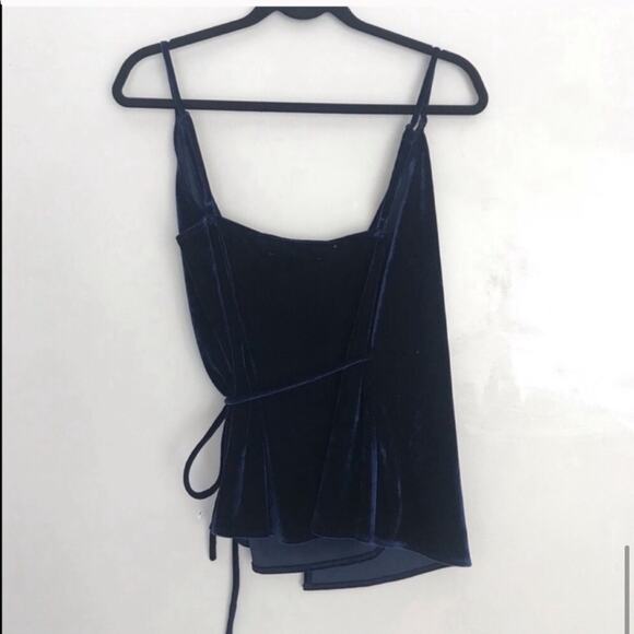 L’ACADEMIE Revolve Jasmine Crushed Velvet Wrap Top - Picture 4 of 6